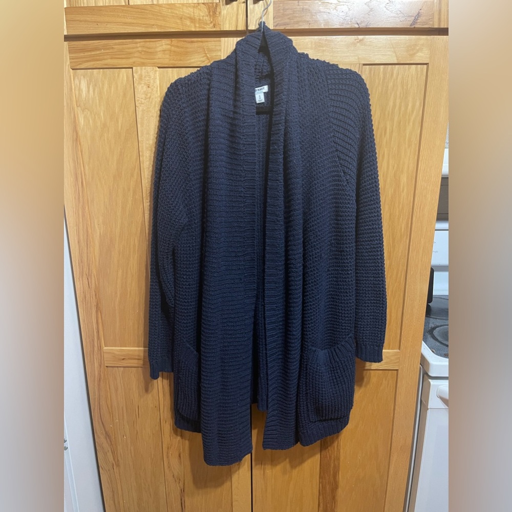 Navy longline knit sweater